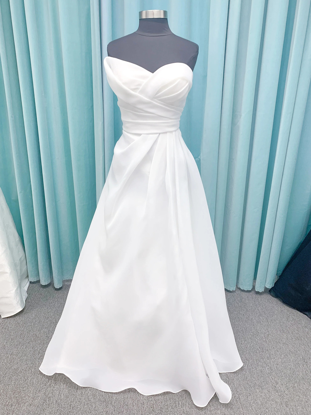 Morilee Style 2989 Helenia Strapless Organza A-Line Wedding Dress with Draped